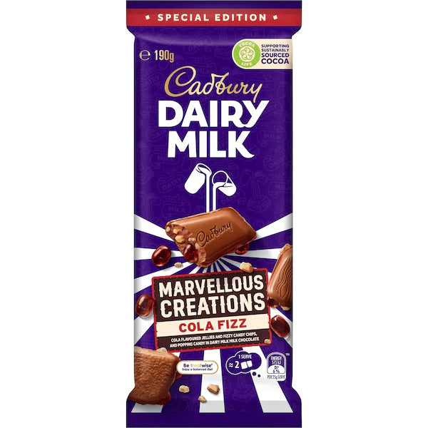 Cadbury Marvellous Creations Cola Fizz Chocolate Block 190g (Exclusive)