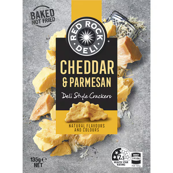 Red Rock Deli Style Cheddar & Parmesan Crackers 135g (EXCLUSIVE)
