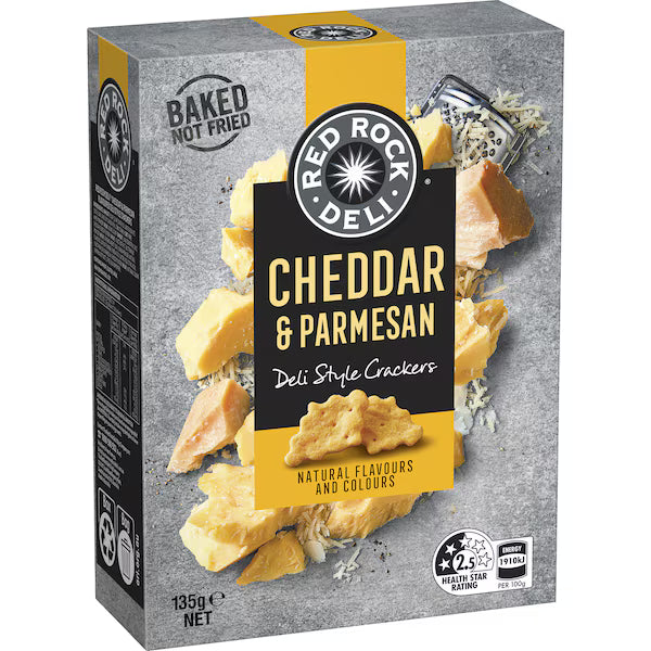 Red Rock Deli Style Cheddar & Parmesan Crackers 135g (EXCLUSIVE)