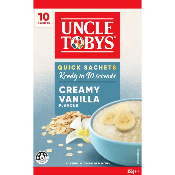 Uncle Tobys Oats Sachets Creamy Vanilla 10 pack 350g (Exclusive)