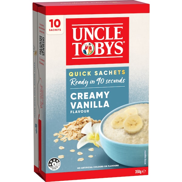 Uncle Tobys Oats Sachets Creamy Vanilla 10 pack 350g (Exclusive)