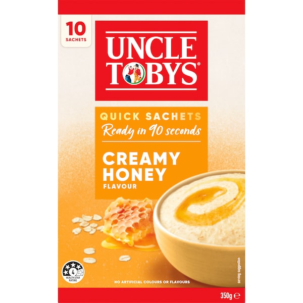 Uncle Tobys Oats Sachets Creamy Honey 10 pack 350g (Exclusive)