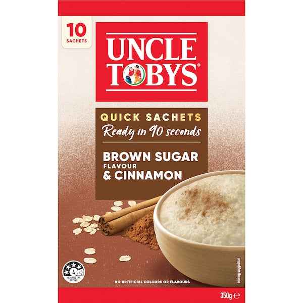 Uncle Tobys Oats Sachets Brown Sugar & Cinnamon 10 pack 350g (Exclusive)