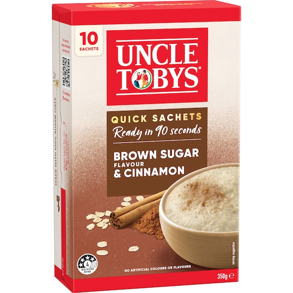 Uncle Tobys Oats Sachets Brown Sugar & Cinnamon 10 pack 350g (Exclusive)