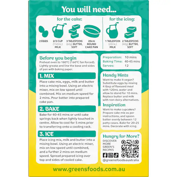 Green's Cake Mix Traditional Lemon 470g (Exclusive)