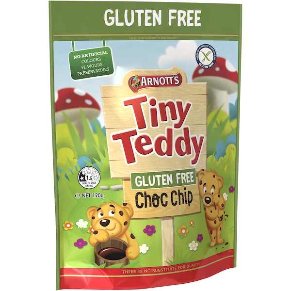 Arnott's Tiny Teddy Gluten Free Choc Chip Biscuits 120g ( EXCLUSIVE)