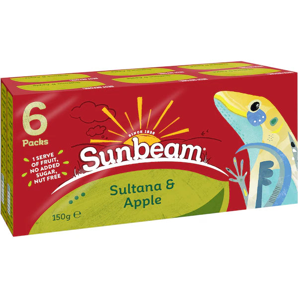 Sunbeam Sultanas & Apple 6 pack x 25g (EXCLUSIVE)