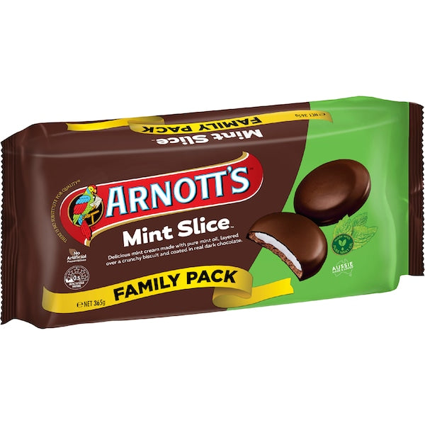 Arnott's Mint Slice Chocolate Biscuits Family Pack 365g (Exclusive)