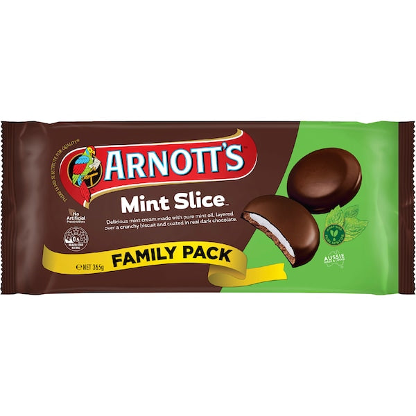 Arnott's Mint Slice Chocolate Biscuits Family Pack 365g (Exclusive)