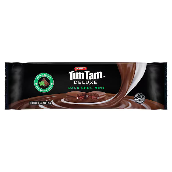 Arnott's Tim Tam DELUXE Dark Choc Mint Chocolate Biscuits 175g (Exclusive)