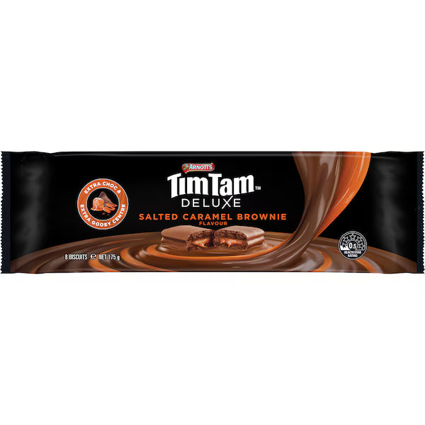 Arnott's Tim Tam DELUXE Salted Caramel Brownie Chocolate Biscuits 175g (Exclusive)