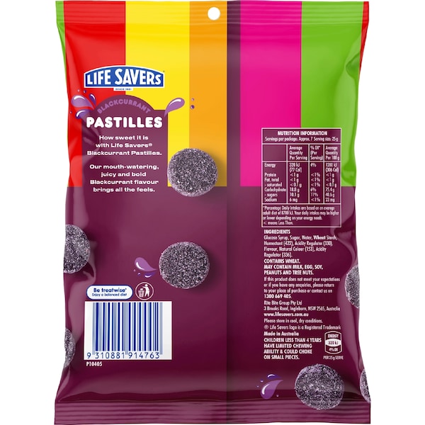 Life Savers Blackcurrant Pastilles 180g
