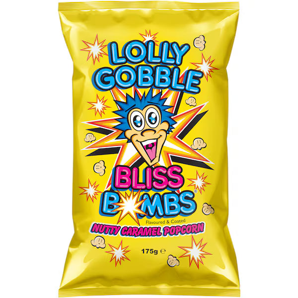 LOLLY GOBBLE Bliss Bomb Popcorn Bag Caramel Nut 175g (Limited & Exclusive)