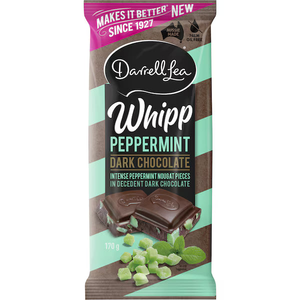 Darrell Lea Block Whipp Peppermint Dark Chocolate 170g