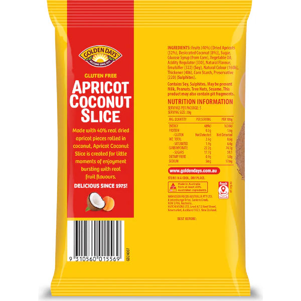 Golden Days Fruit Apricot Coconut Slice 150g (EXCLUSIVE)