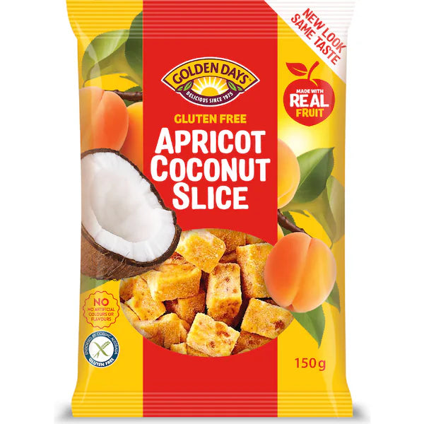 Golden Days Fruit Apricot Coconut Slice 150g (EXCLUSIVE)