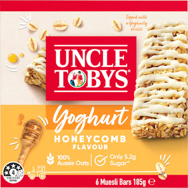 Uncle Tobys Muesli Yoghurt & Honeycomb Bars 185g (EXCLUSIVE)