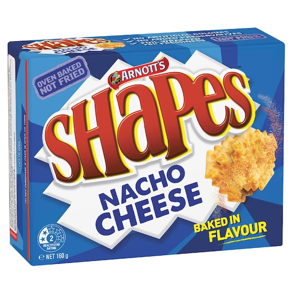 Arnott's Shapes Nacho Cheese Crackers 160g