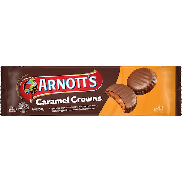 Arnott's Caramel Crowns Chocolate Biscuits 200g(Exclusive)