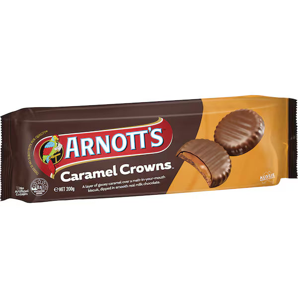 Arnott's Caramel Crowns Chocolate Biscuits 200g(Exclusive)