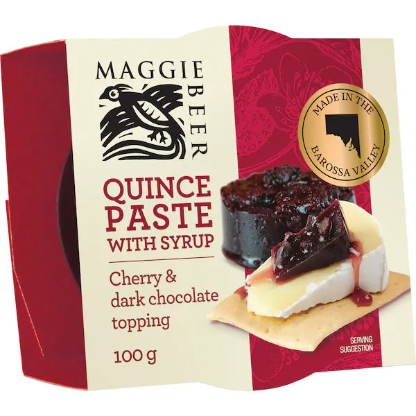Maggie Beer Quince Paste with Syrup Cherry & Dark Chocolate Topping 100g (Exclusive)