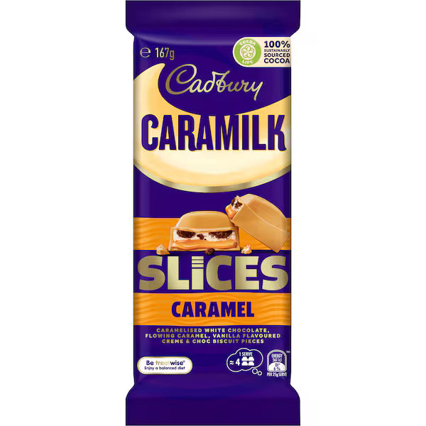Cadbury Caramilk Slices Caramel Chocolate Block 167g (Exclusive)
