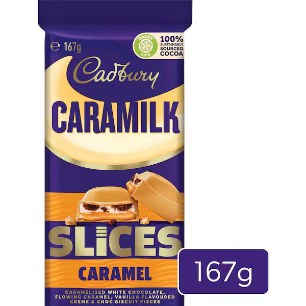Cadbury Caramilk Slices Caramel Chocolate Block 167g (Exclusive)