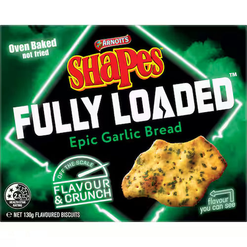 Arnott's Shapes Fully Loaded Epic Garlic Bread 130g