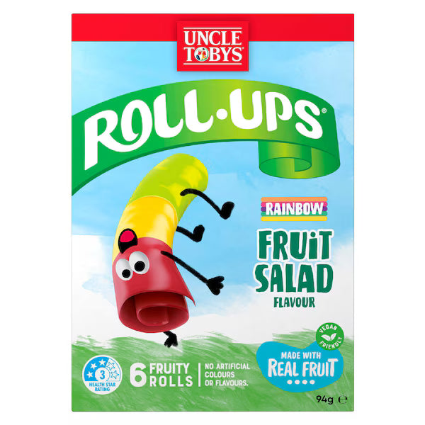 Uncle Tobys Roll-Ups Rainbow Fruit Salad 6 pack 94g (Exclusive)