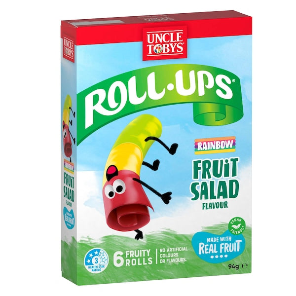 Uncle Tobys Roll-Ups Rainbow Fruit Salad 6 pack 94g (Exclusive)