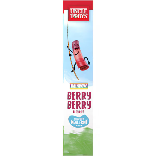 Uncle Tobys Roll Ups Rainbow Berry Berry 6 pack 94g (Exclusive)