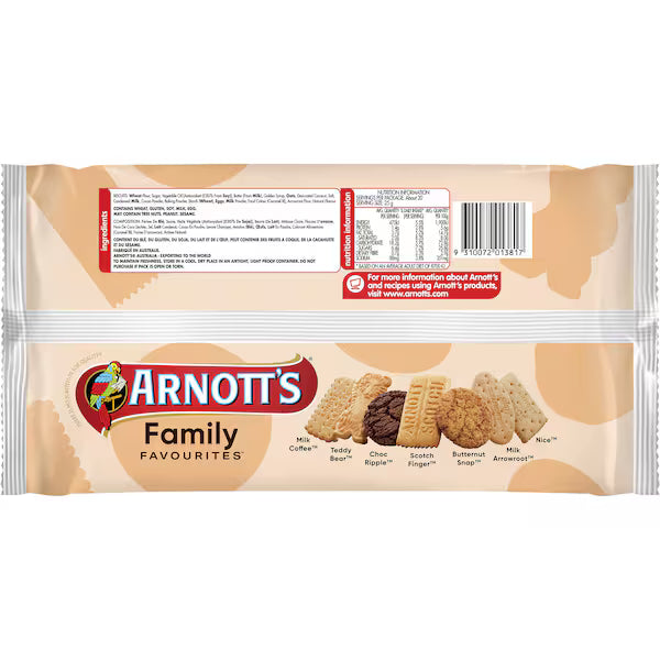 Arnott's Family Favourites Assorted Biscuits 500g (EXCLUSIVE)