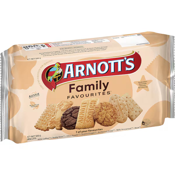 Arnott's Family Favourites Assorted Biscuits 500g (EXCLUSIVE)