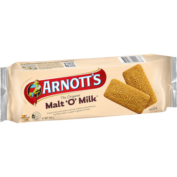 Arnott's Malt-O-Milk Plain Biscuits Biscuits 250g