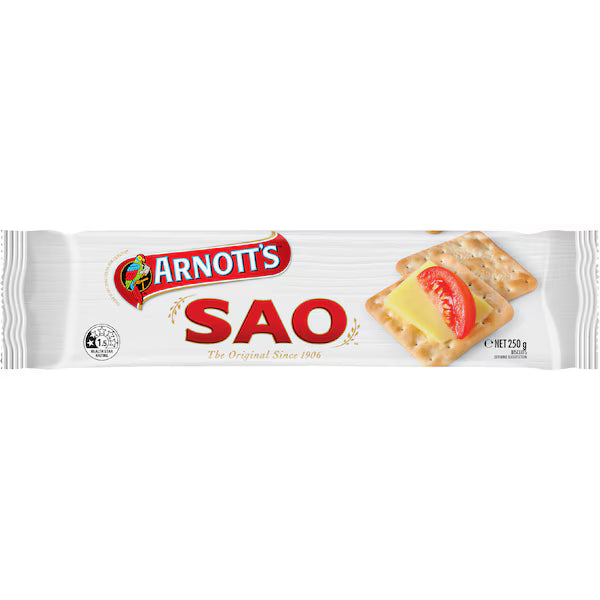 Arnott's Sao Crackers 250g (EXCLUSIVE)
