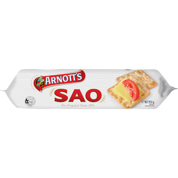 Arnott's Sao Crackers 250g (EXCLUSIVE)