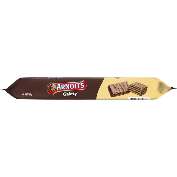Arnott's Gaiety Chocolate Wafer Biscuits 160g (EXCLUSIVE)