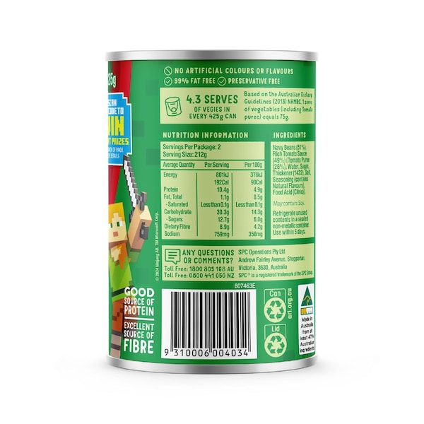SPC Baked Beans Rich Tomato 425g (Exclusive)