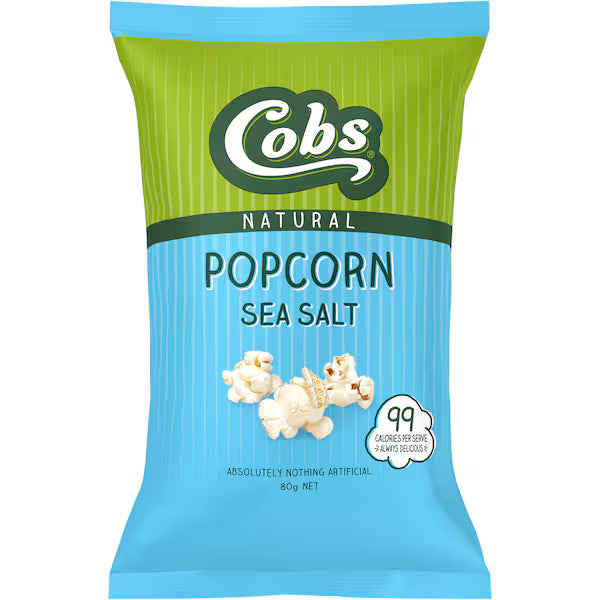 Cobs Natural Popcorn Sea Salt Gluten Free 80g (Exclusive)