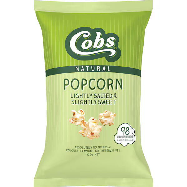 Cobs Natural Popcorn Lightly Salted Slightly Sweet 120g (Exclusive)