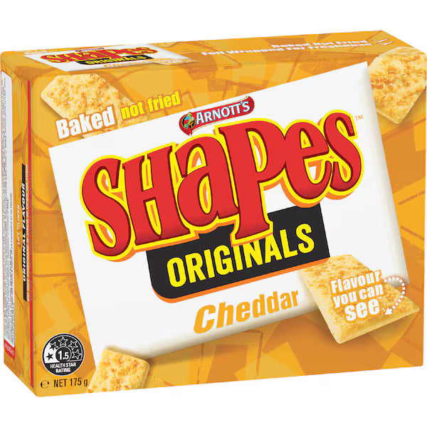 Arnott's Shapes Cheddar Cracker Biscuits 175g