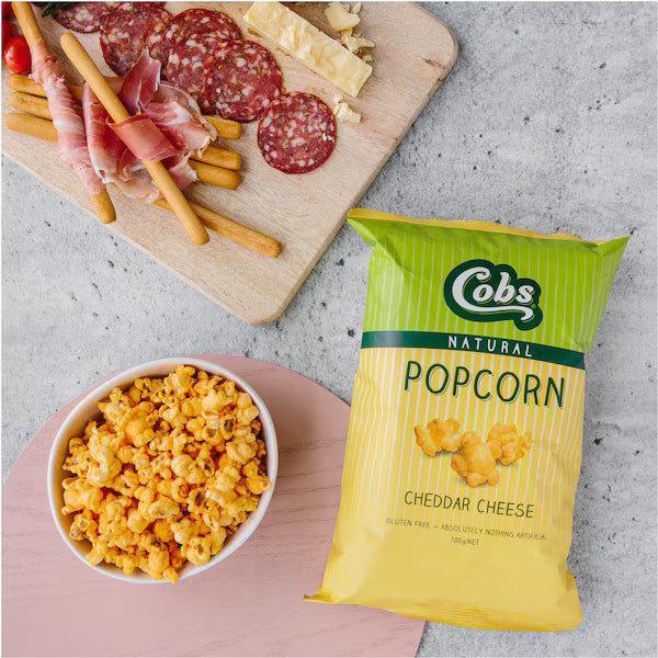 Cobs Natural Popcorn Cheddar Cheese Gluten Free 100g (Exclusive)
