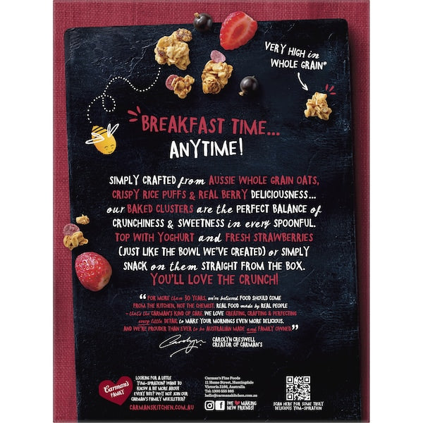 Carman's Aussie Oat Clusters Crunchy Berry Crunch 450g ( Exclusive)
