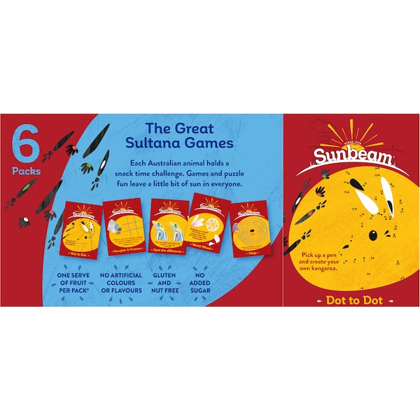 Sunbeam Australian Sultanas 6 pack x 40g (EXCLUSIVE)