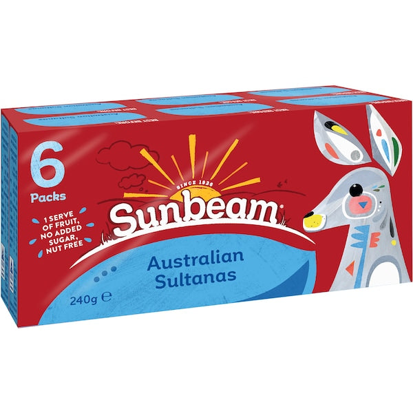 Sunbeam Australian Sultanas 6 pack x 40g (EXCLUSIVE)
