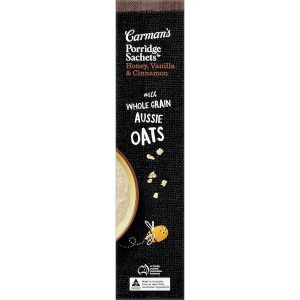 Carman's Porridge Gourmet Sachets Honey, Vanilla & Cinnamon 8 pack 320g