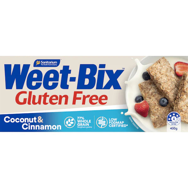 Sanitarium Weet-bix Gluten Free Coconut & Cinnamon Breakfast Cereal 400g (Exclusive)