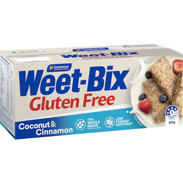 Sanitarium Weet-bix Gluten Free Coconut & Cinnamon Breakfast Cereal 400g (Exclusive)
