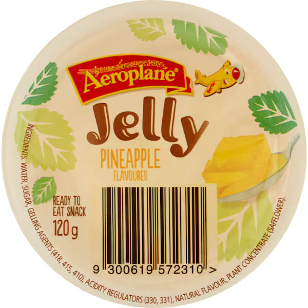 Aeroplane Ready To Eat Jelly Cup Snack Pineapple Flavour 120g (Exclusive)