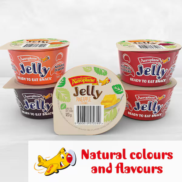 Aeroplane Ready To Eat Jelly Cup Snack Pineapple Flavour 120g (Exclusive)